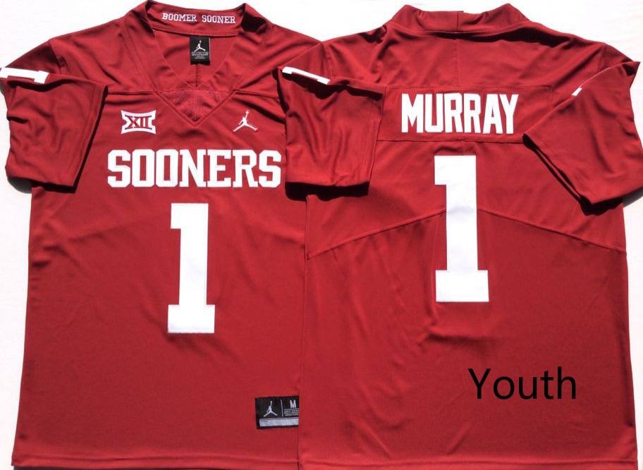 NCAA Youth Oklahoma Sooners Red #1 MURRA jerseys